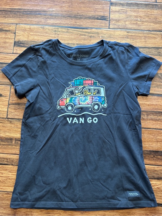 Life Is Good Tops - Life is Good Crusher t-shirt. Van Go. Size Women’s M. Charcoal Grey.